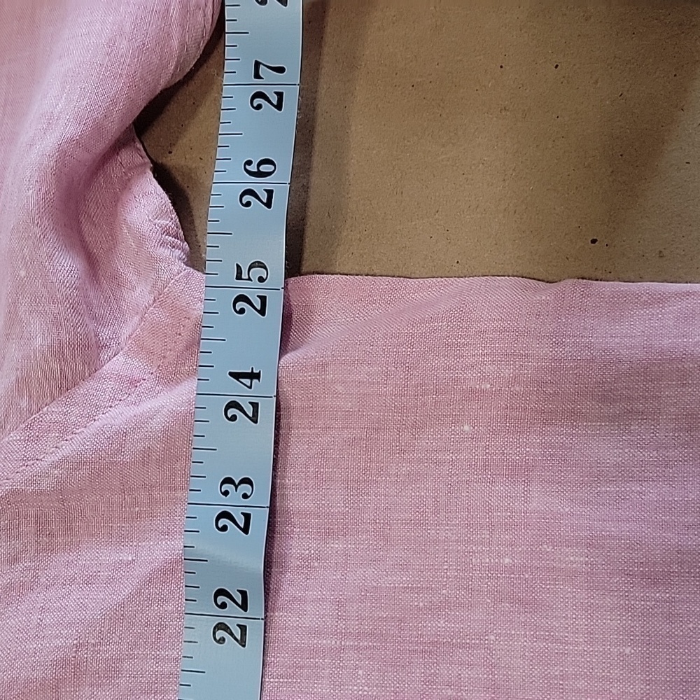 Report Collection, Size Xl Pink Linen Button Down… - image 5